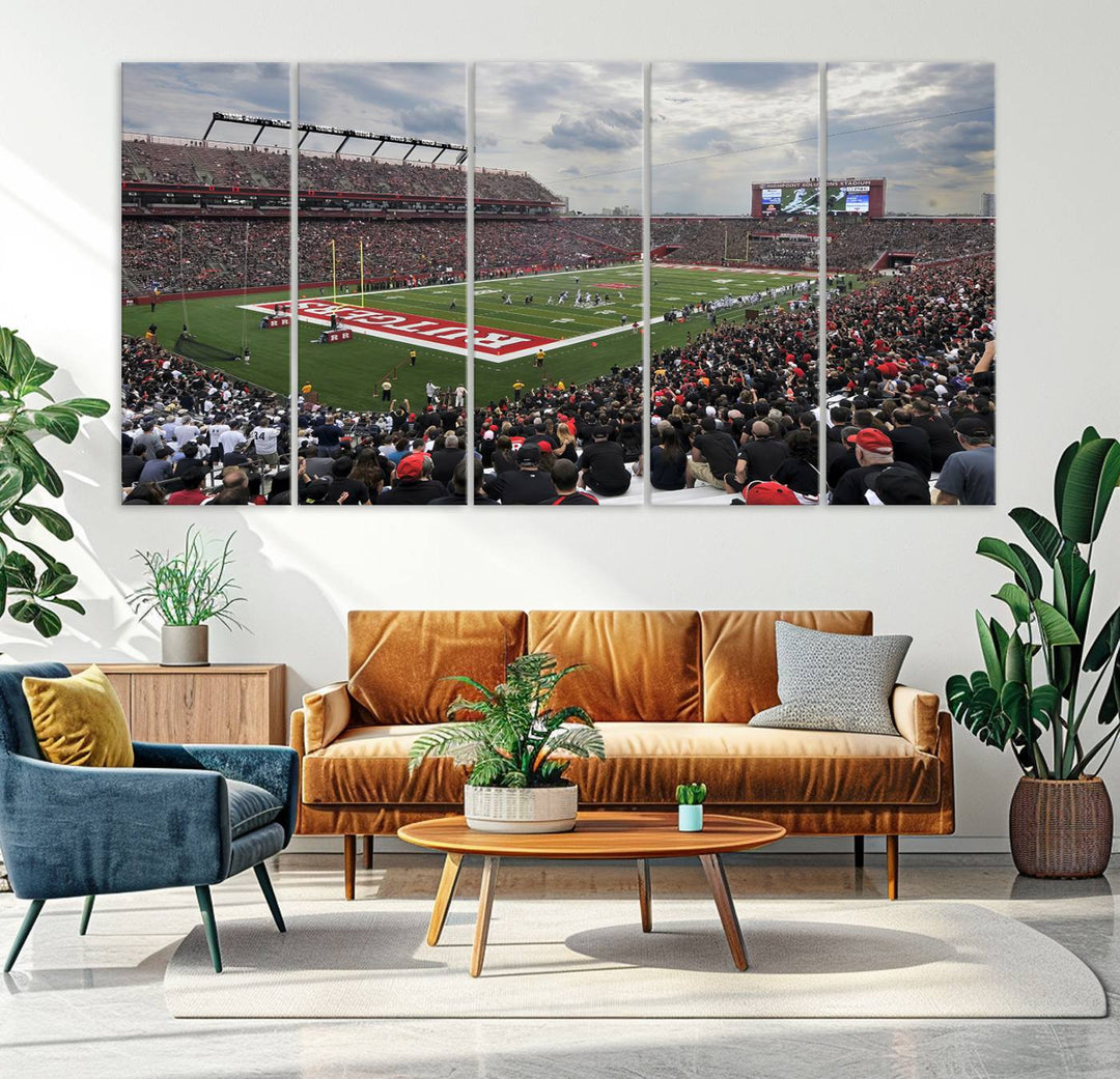 Rutgers Scarlet Knights Football Team Print - SHI Stadium, Piscataway Wall Art Canvas Print