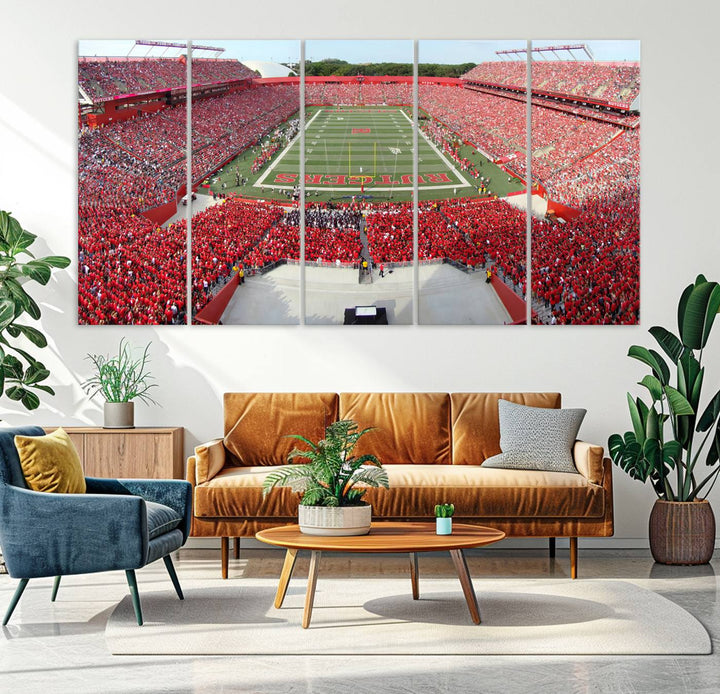 Rutgers Scarlet Knights Football Team Print - Piscataway SHI Stadium Wall Art Canvas Print