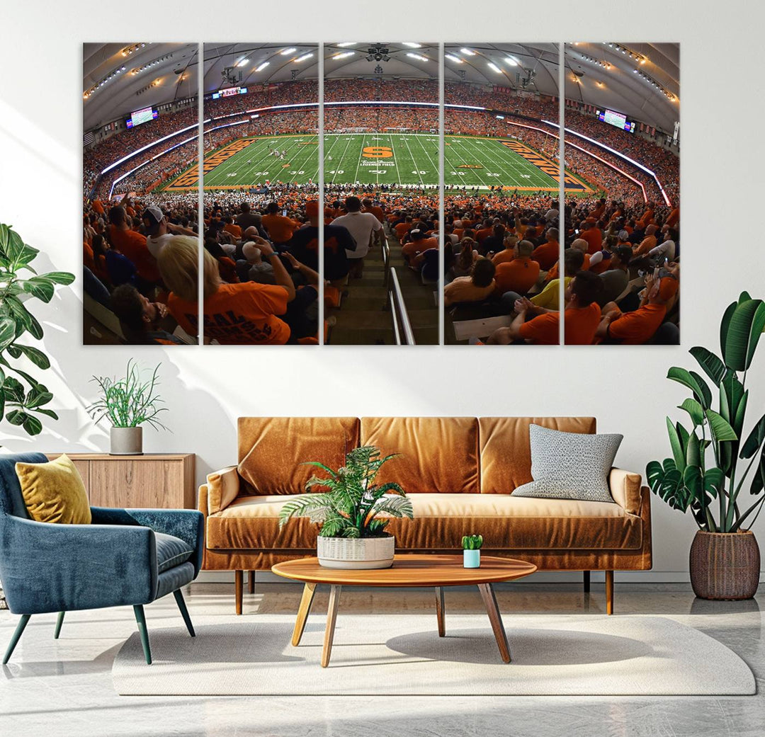 From above, the view resembles the Syracuse University Orange Football Team Wall Art Canvas.