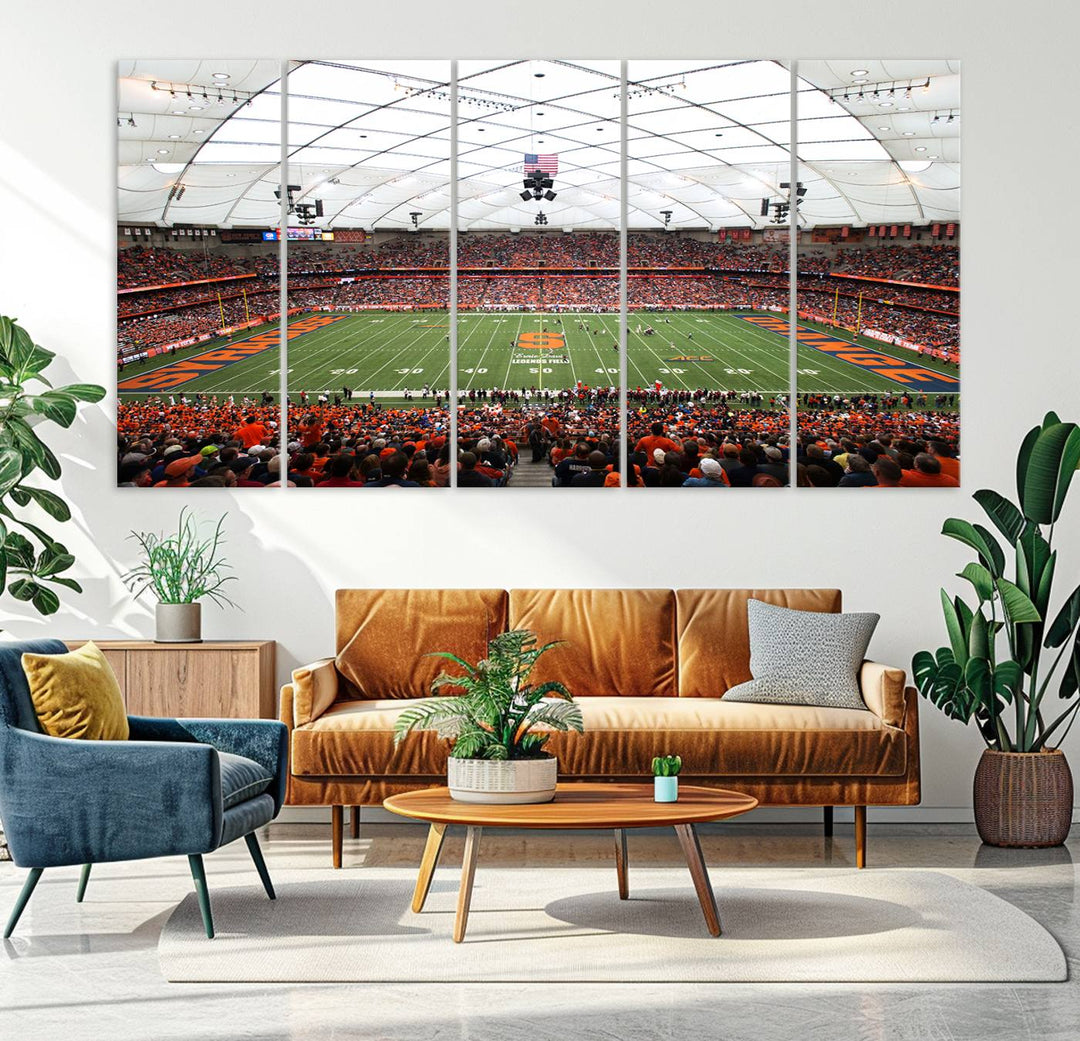 Syracuse University Orange Football Team Print - Syracuse JMA Wireless Dome Wall Art Canvas Print.