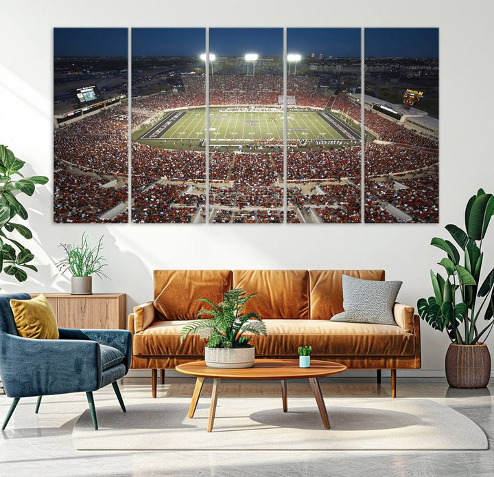 Texas Tech Red Raiders Football Team Print - Lubbock Jones AT&T Stadium Wall Art Canvas Print