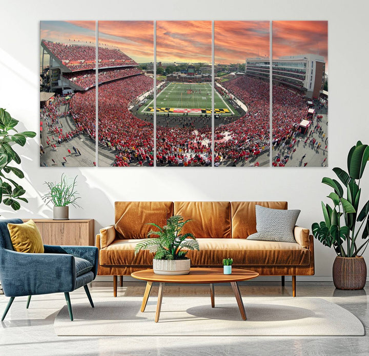 University of Maryland Terrapins Football Team Print - College Park SECU Stadium Wall Art Canvas Print