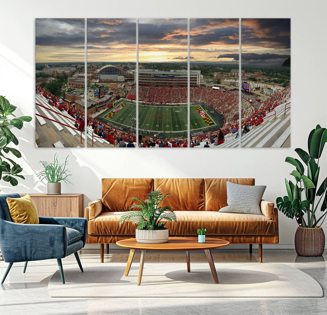 University of Maryland Terrapins Football Team Print - College Park SECU Stadium Wall Art Canvas Print