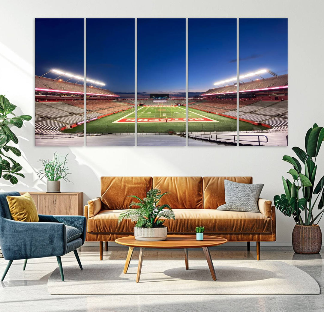 Rutgers Scarlet Knights Football Team Print - Piscataway SHI Stadium Wall Art Canvas Print