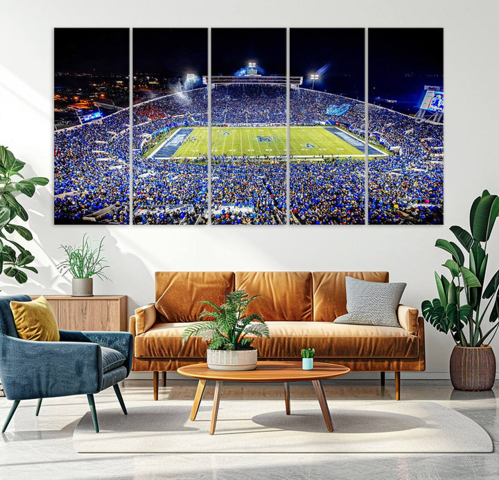 The University of Memphis Tigers Football Team Wall Art Canvas Print shines brightly.