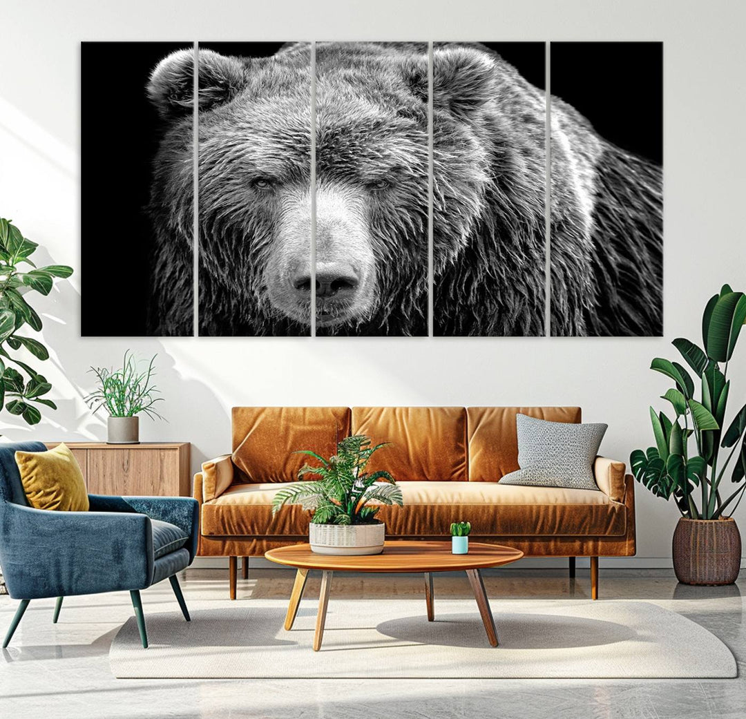 Grizzly Bear Canvas Print | Ready to Hang Wall Art | Rustic Farmhouse & Cabin Decor | Wildlife Artwork