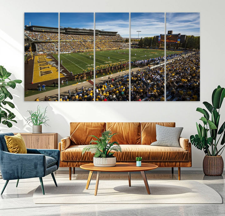 University of Wyoming Cowboys Football Team Print - Laramie Jonah Field at War Memorial Stadium Wall Art Canvas Print