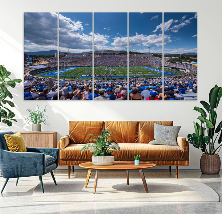 Air Force Falcons Football Team Print - Colorado Springs Falcon Stadium Wall Art Canvas Print