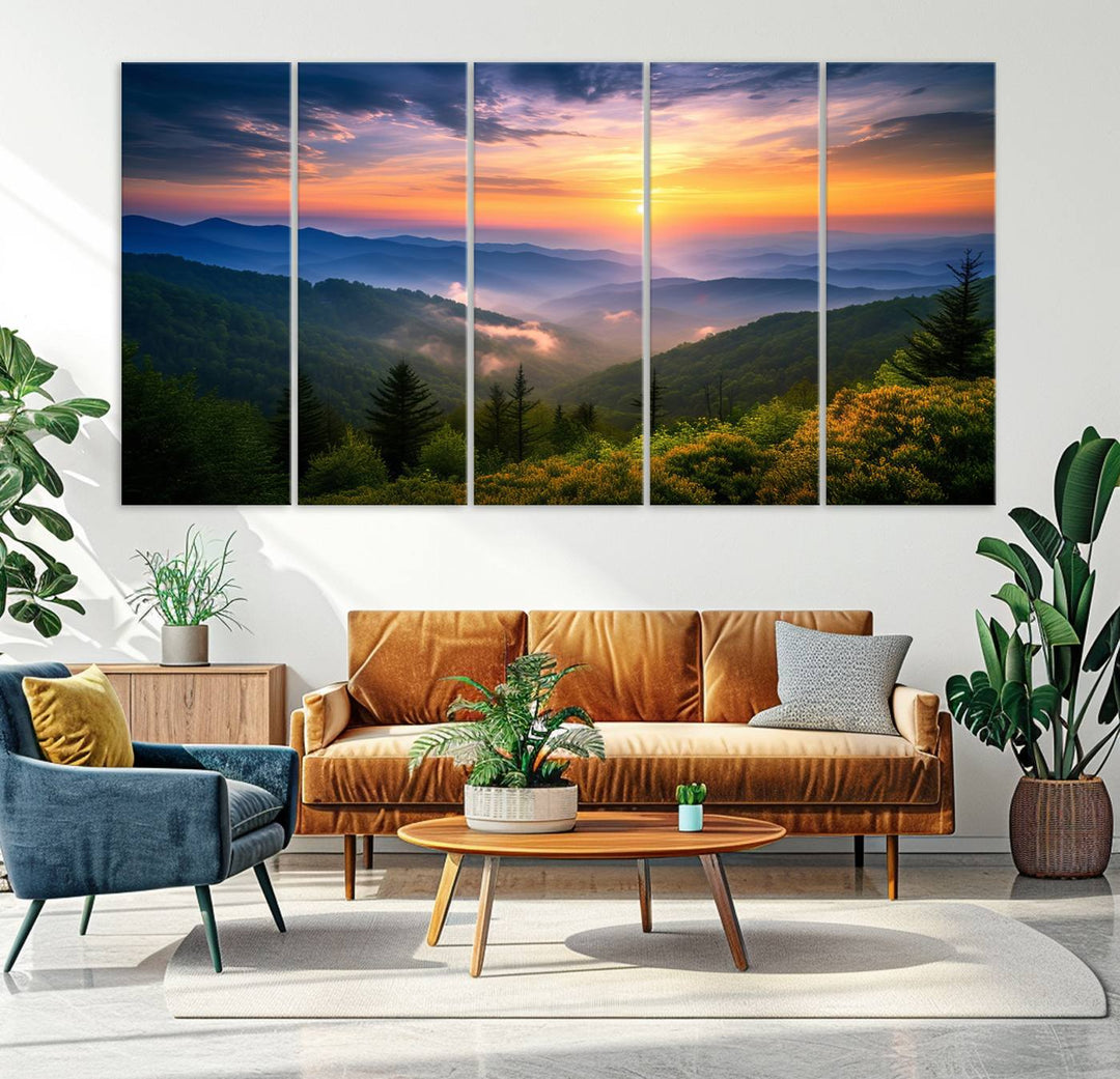 Majestic Mountain Sunrise Landscape Wall Art | Canvas Print Ready to Hang | Perfect for Farmhouse Wall Decor, Cabin Wall Art, Nature Lover’s Retreat