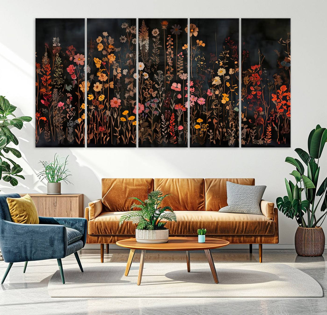 Large Floral Painting Print Illustration Flowers Canvas Wall Art Botanical Wall Decor Modern Wildflower Poster Unique Gift For Stylish Home