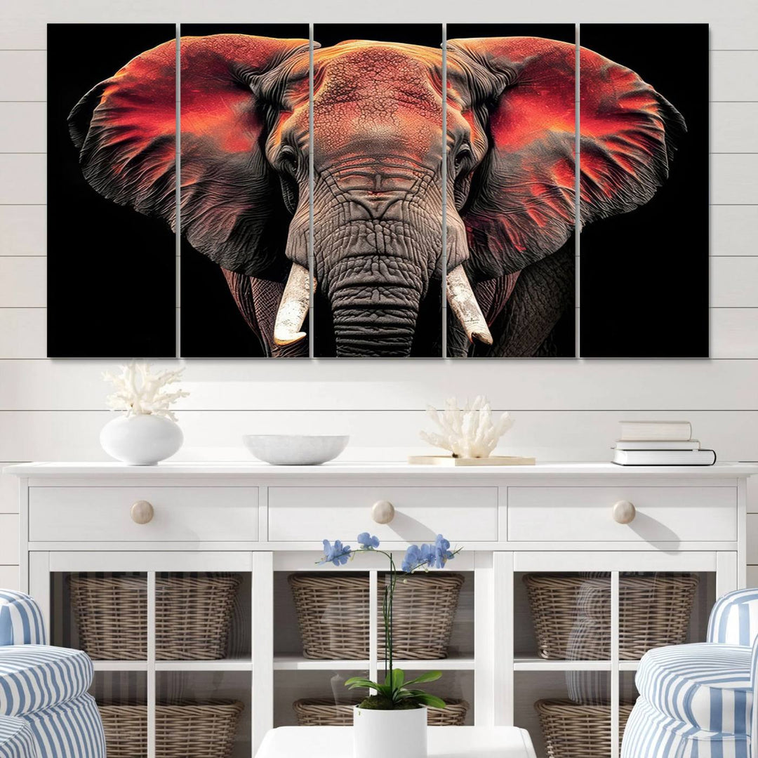 Elephant Wall Art Canvas Print, perfect for animal lovers.