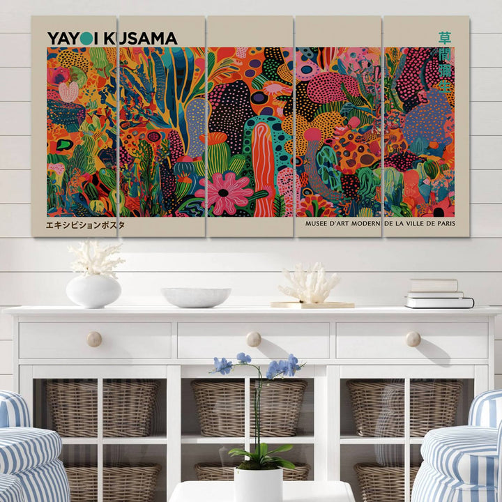 Framed Yayoi Kusama 1986 Wall Art Print adds contemporary style.