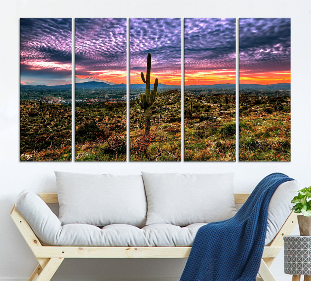 Arizona Desert Sunset Wall Art Canvas Print, Phoenix Wall Art Print