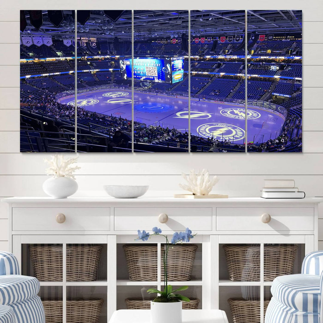 Amalie Arena Florida Wall Art Canvas Print - NHL Hockey Stadium Print