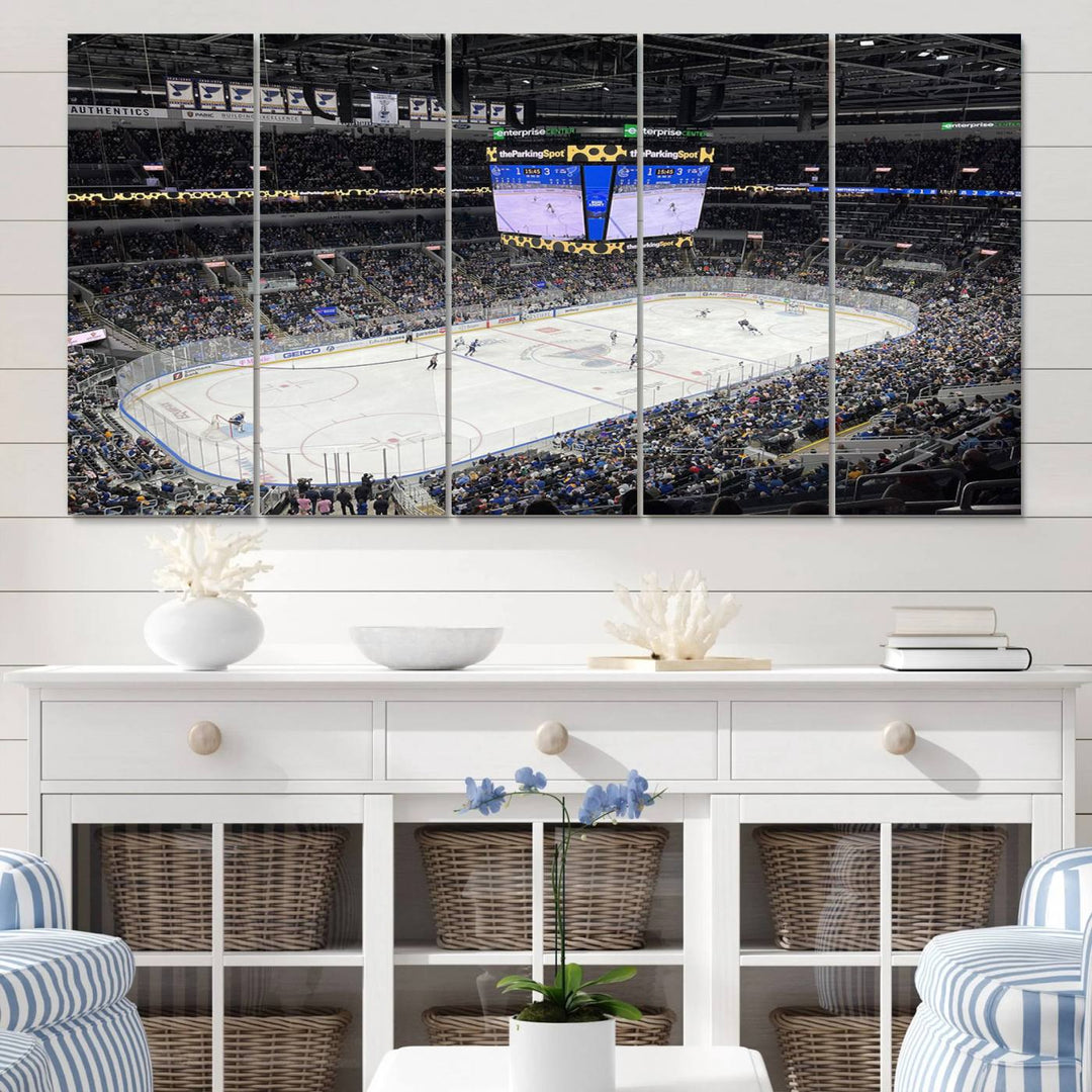 Enterprise Center Missouri St. Louis Blues Hockey Stadium Wall Art Canvas Print