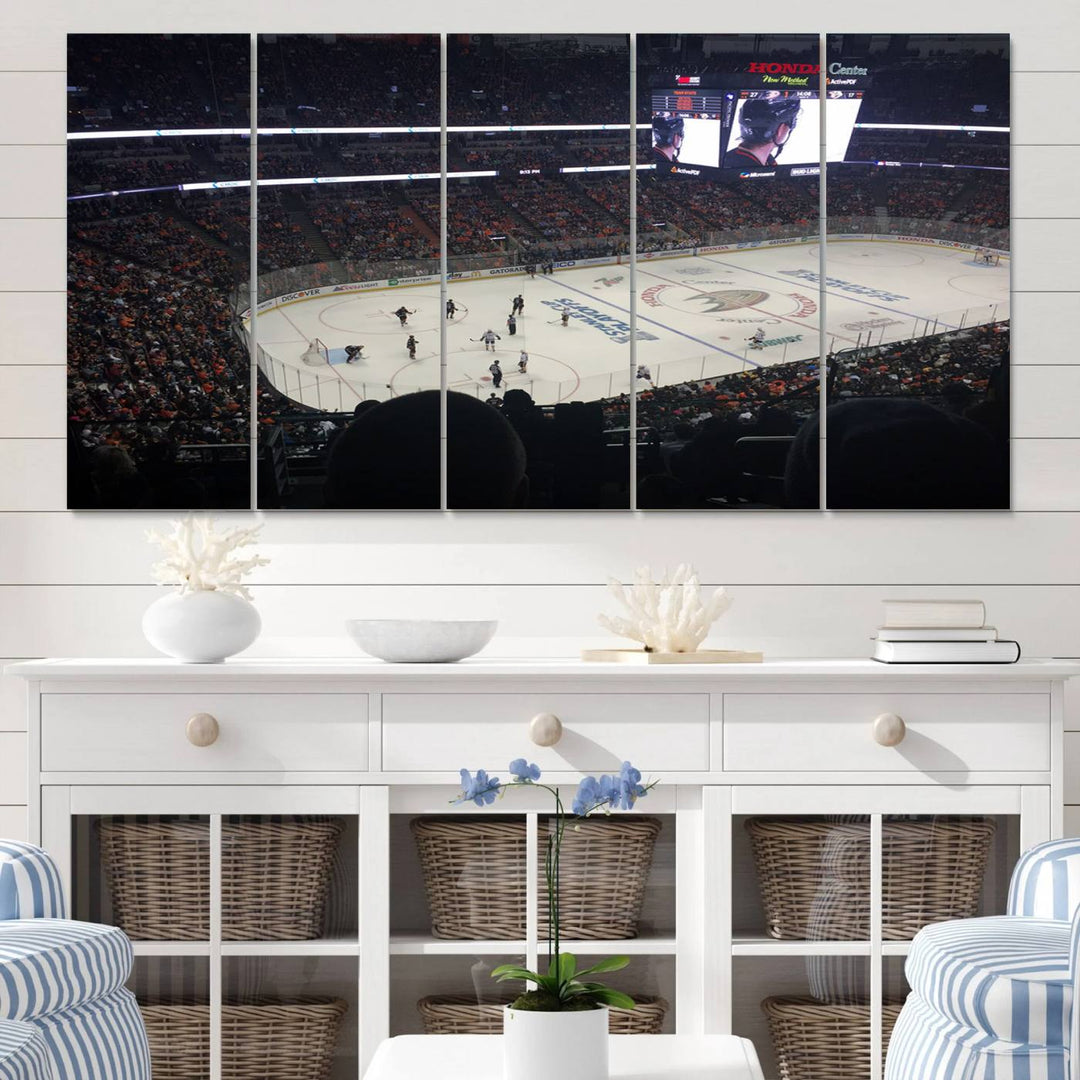 Honda Center California Anaheim Ducks Hockey Stadium Wall Art Canvas Print