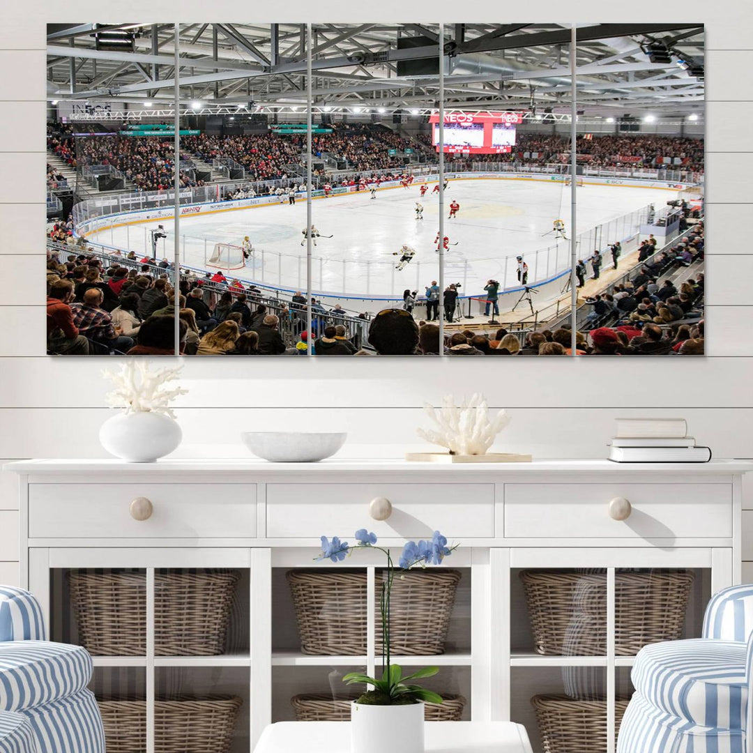 Lausanne Arena Ice Hockey Stadium Wall Art Canvas Print