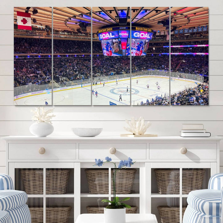 Madison New York Rangers Hockey Stadium Wall Art Canvas Print