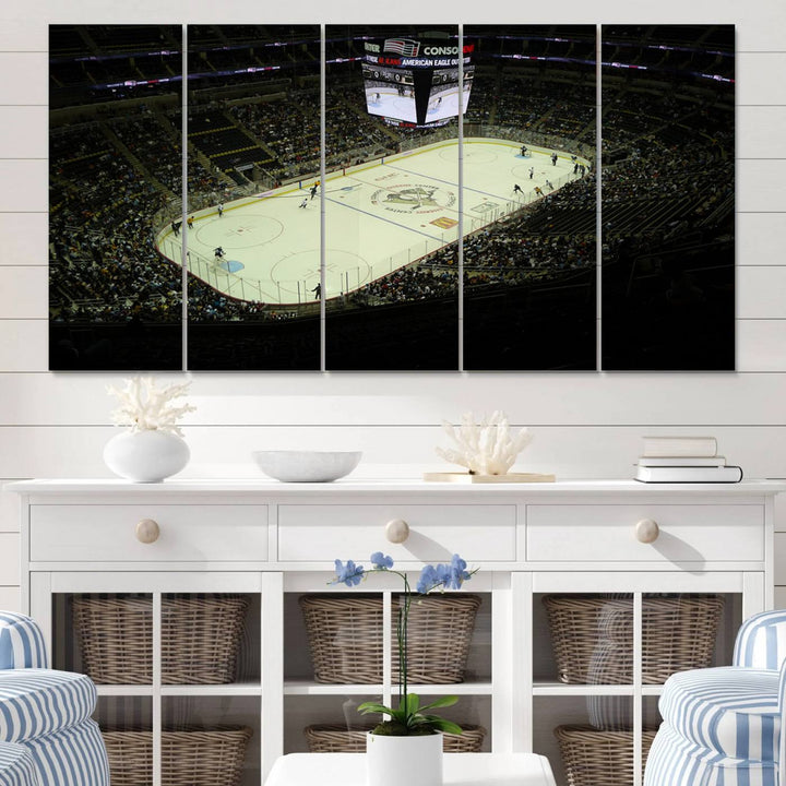 PPG Paints Arena Pennsylvania Pittsburgh Penguins Hockey Stadium Wall Art Canvas Print