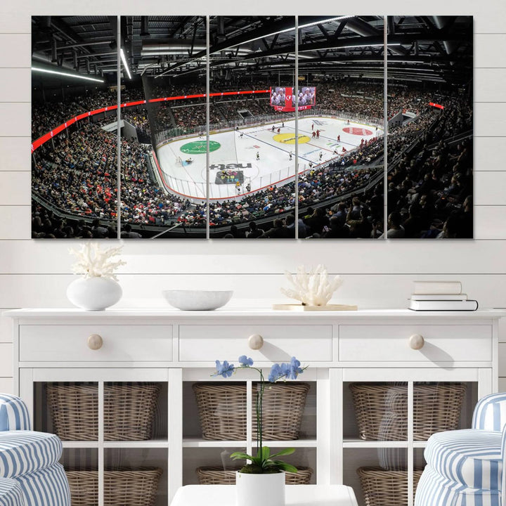 Vaudoise Lausanne Ice Hockey Arena Stadium Wall Art Canvas Print