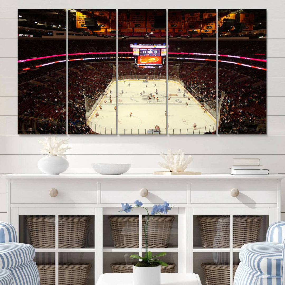 Wachovia Center Priort of Lyers Game Ice Hockey Stadium Wall Art Canvas Print