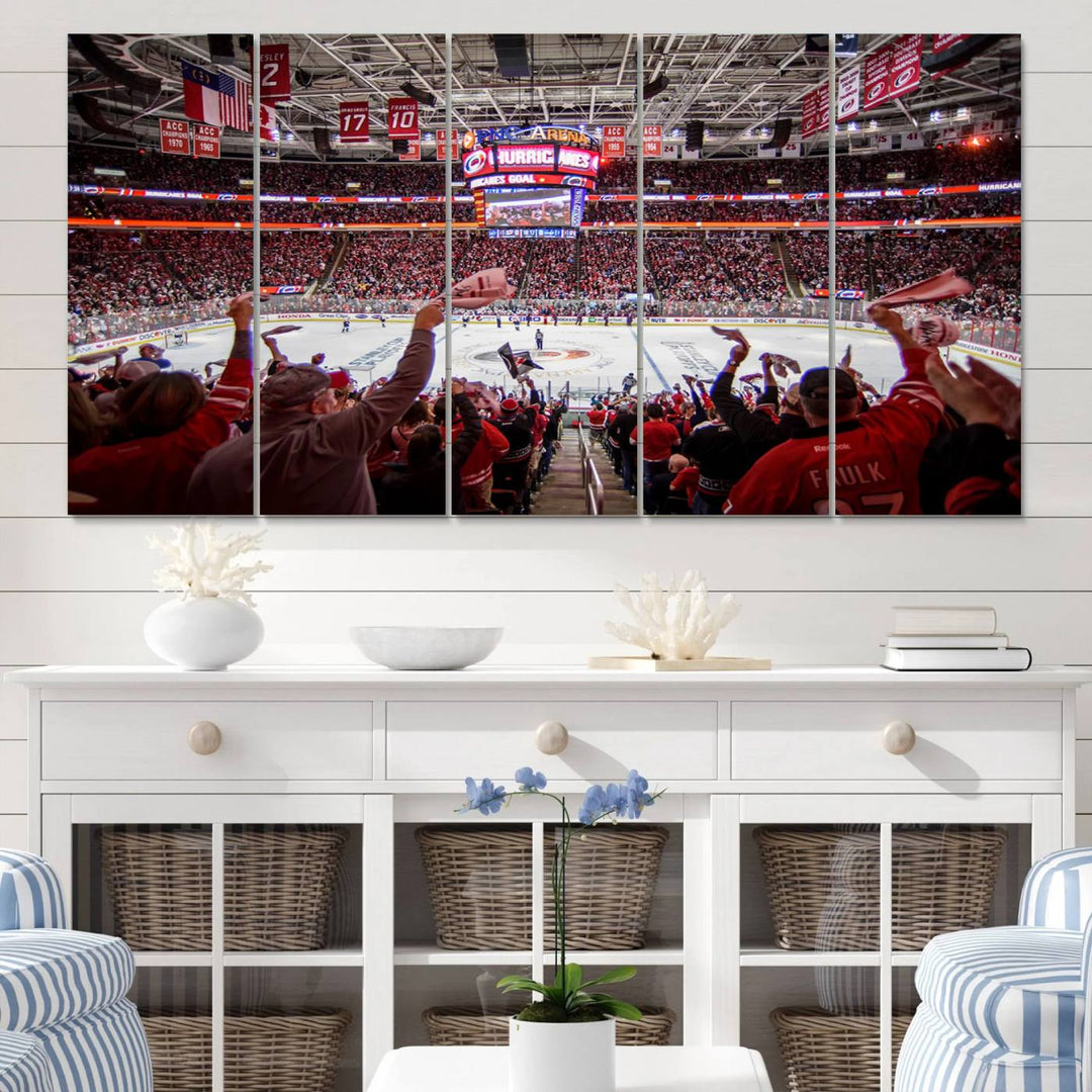 Carolina Hurricanes Ice Hockey Stadium Wall Art Canvas Print