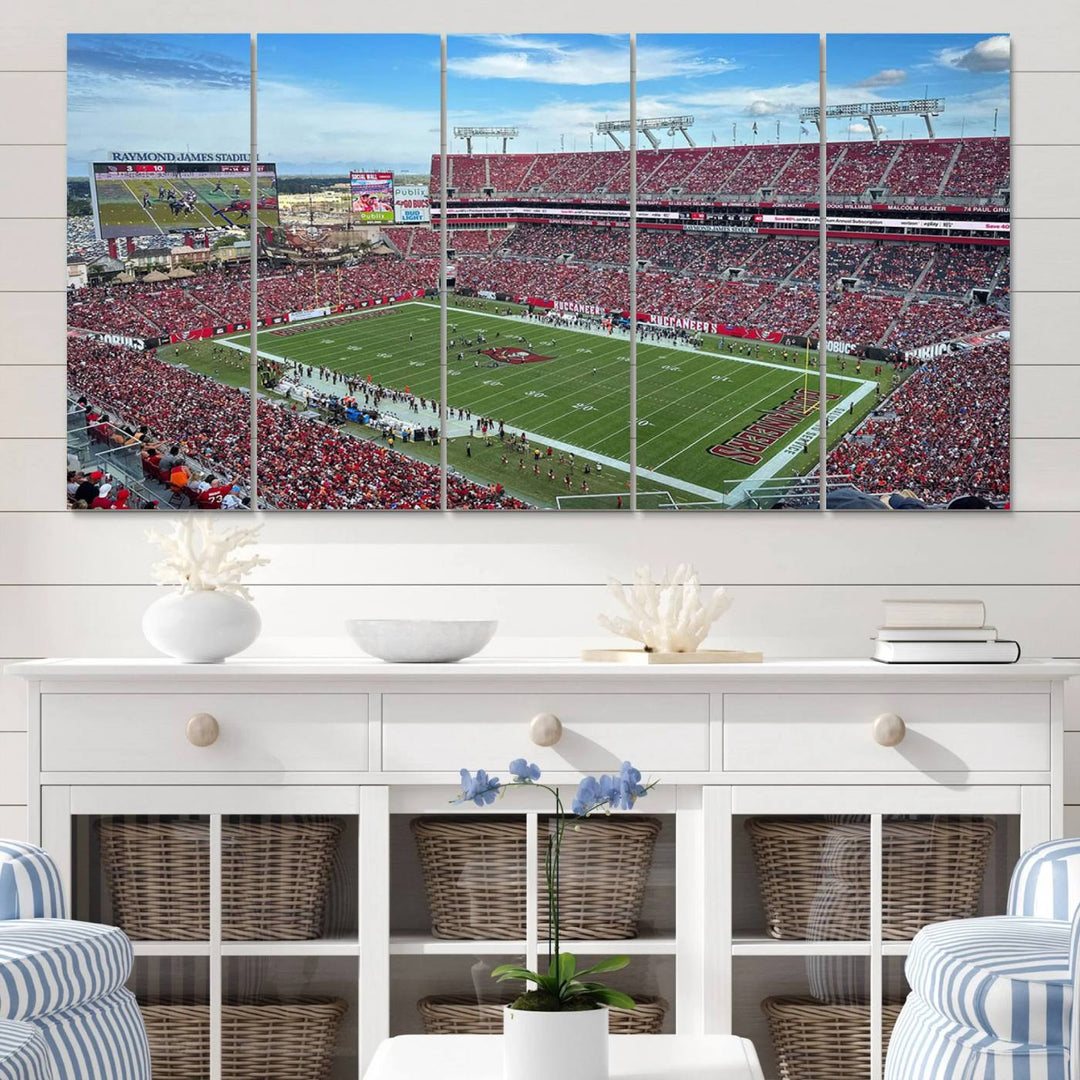 Florida Tampa Raymond James Stadium Wall Art Canvas Print - NFL Football Stadium Print