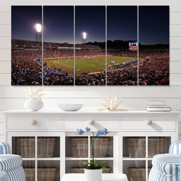 Virginia Cavaliers Football Team Print - Charlottesville Scott Stadium Wall Art Canvas Print