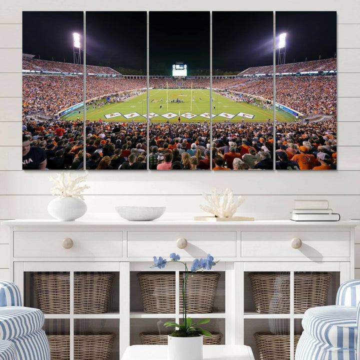 Virginia Cavaliers Football Team Print - Charlottesville Scott Stadium Wall Art Canvas Print