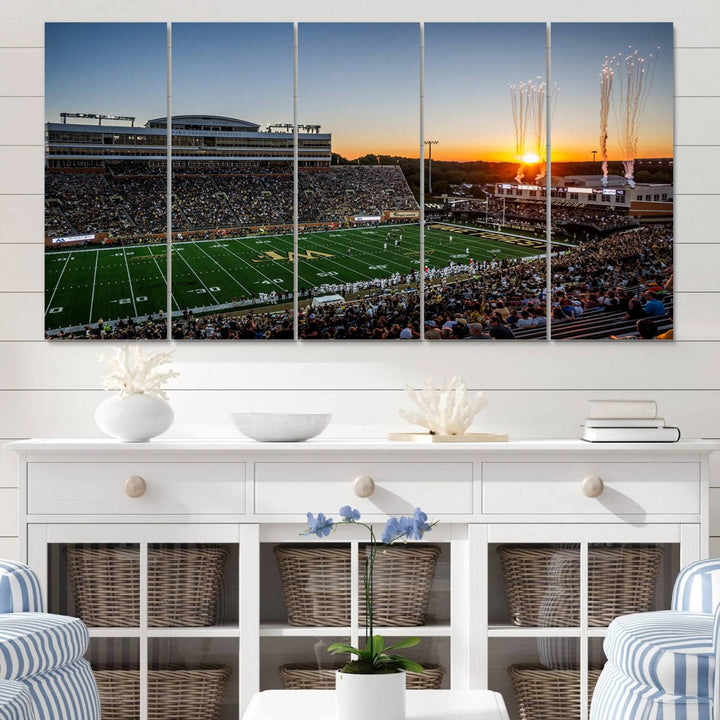 Demon Deacons Football Team Print - Winston-Salem Allegacy Federal Credit Union Stadium Wall Art Canvas Print