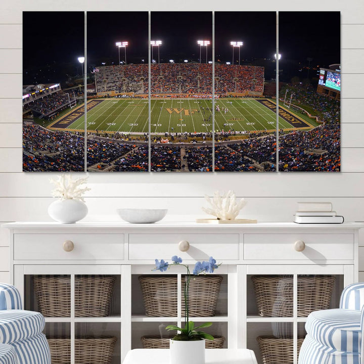 Demon Deacons Football Team Print - Winston-Salem Allegacy Federal Credit Union Stadium Wall Art Canvas Print