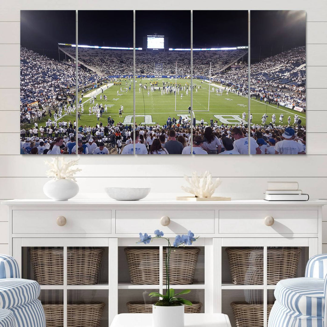 Brigham Young University Cougars Football Team Print - Provo LaVell Edwards Stadium Wall Art Canvas Print.