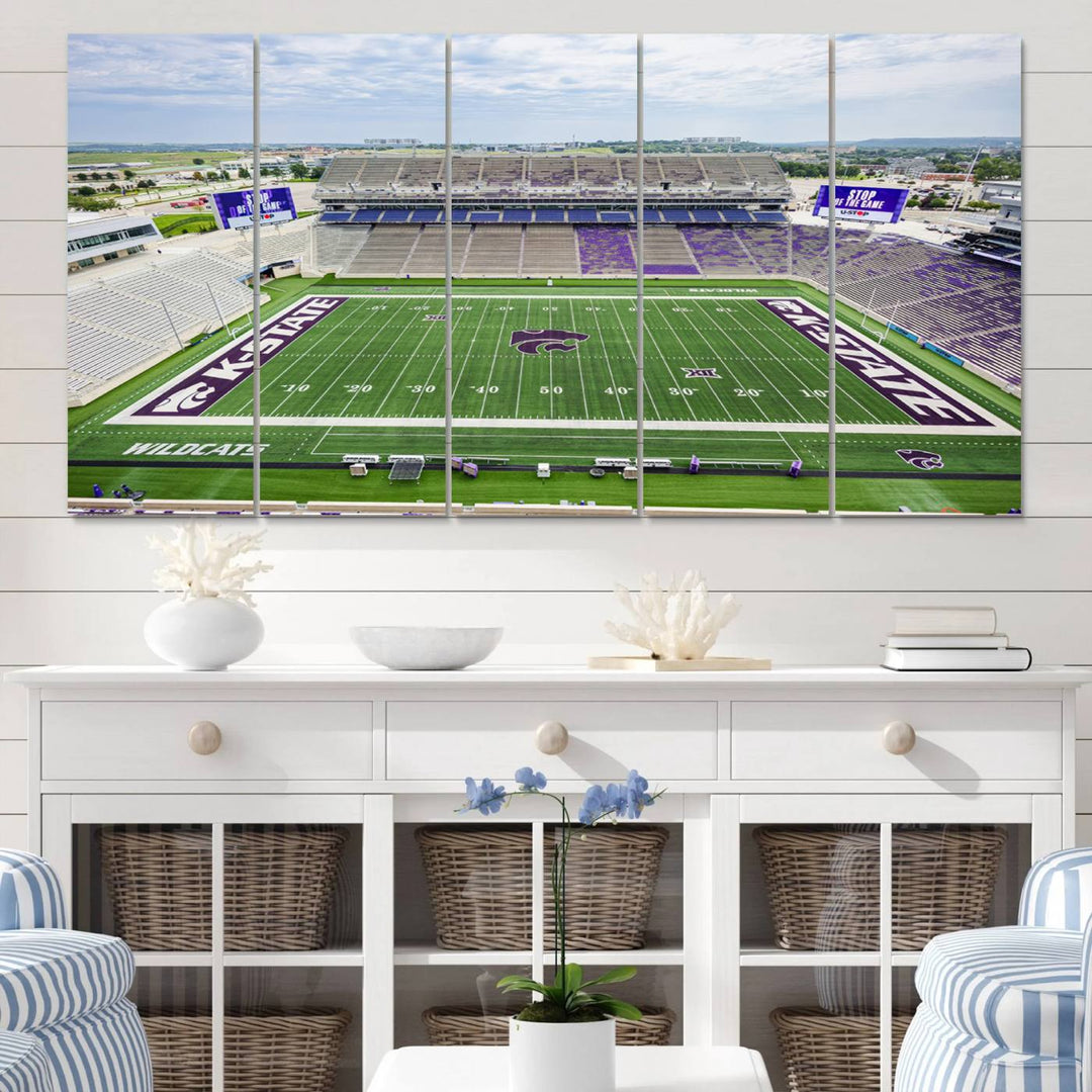 KState Wildcats Football Team Print - Manhattan Bill Snyder Family Football Stadium Wall Art Canvas Print