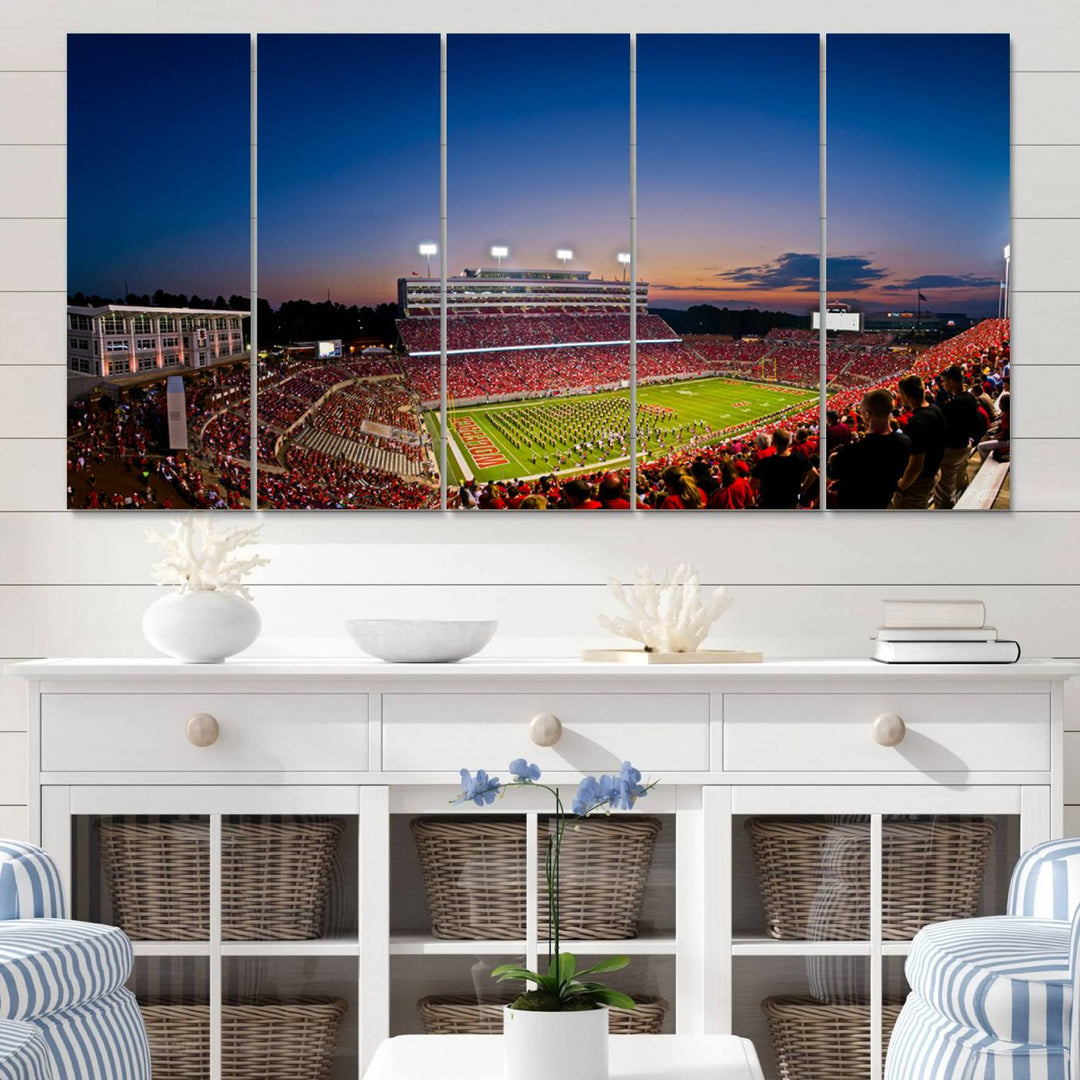 Wolfpack Football Team Print - Raleigh Carter-Finley Stadium Wall Art Canvas Print