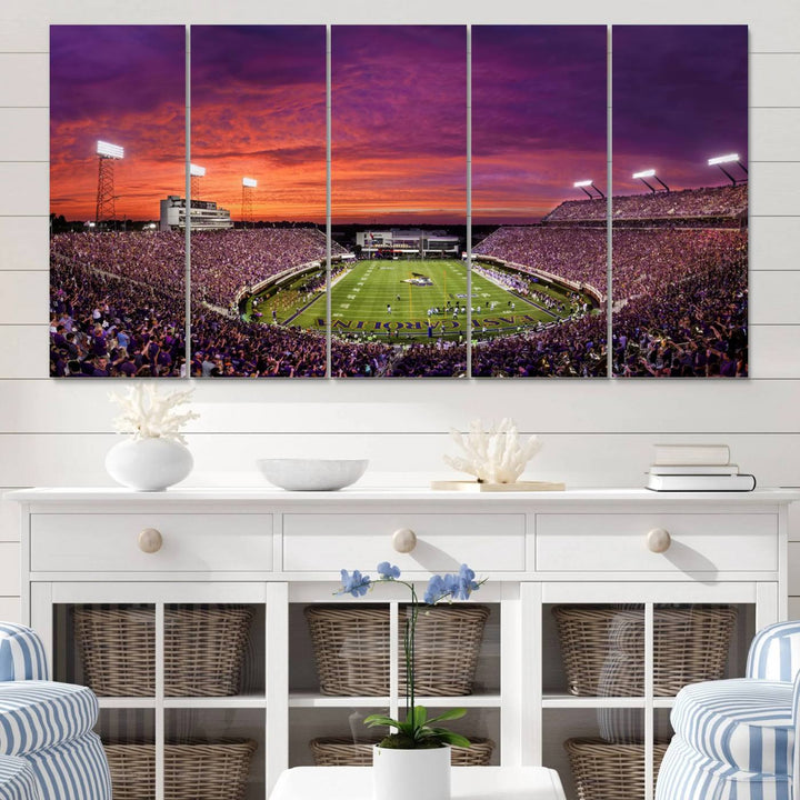 East Carolina University Pirates Football Team Print - Greenville Dowdy-Ficklen Stadium Wall Art Canvas Print