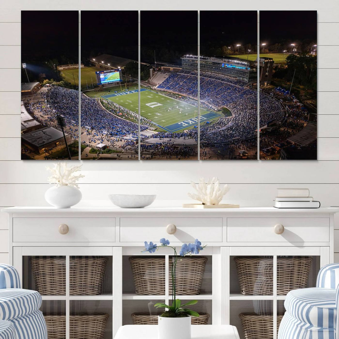 Duke University Blue Devils Football Team Print - Durham Wallace Wade Stadium Wall Art Canvas Print