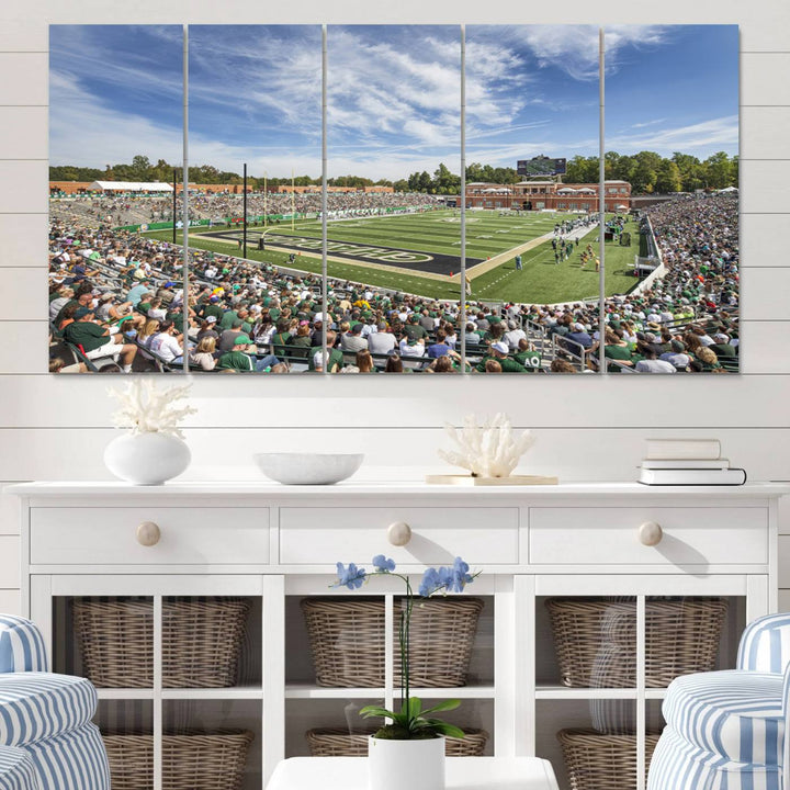 University of Charlotte 49ers Football Team Print - Charlotte Jerry Richardson Stadium Wall Art Canvas Print