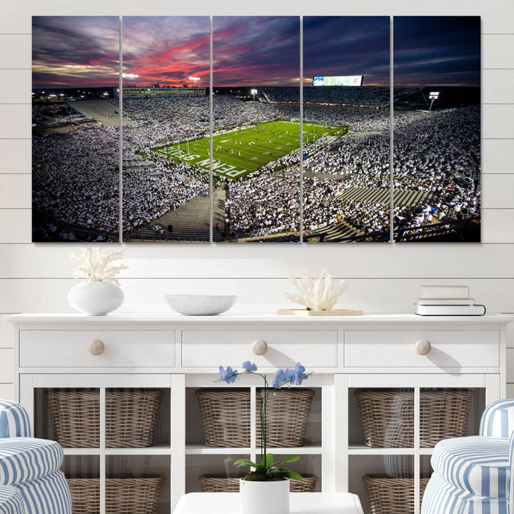 Penn State Nittany Lions Football Team Print - University Park Beaver Stadium Wall Art Canvas Print