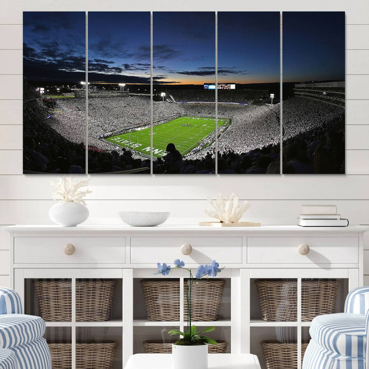 Penn State Nittany Lions Football Team Print - University Park Beaver Stadium Wall Art Canvas Print