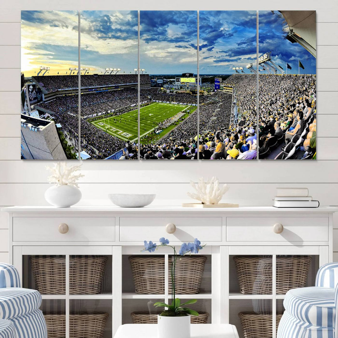 USF Bulls Football Team Print - Tampa Raymond James Stadium Wall Art Canvas Print