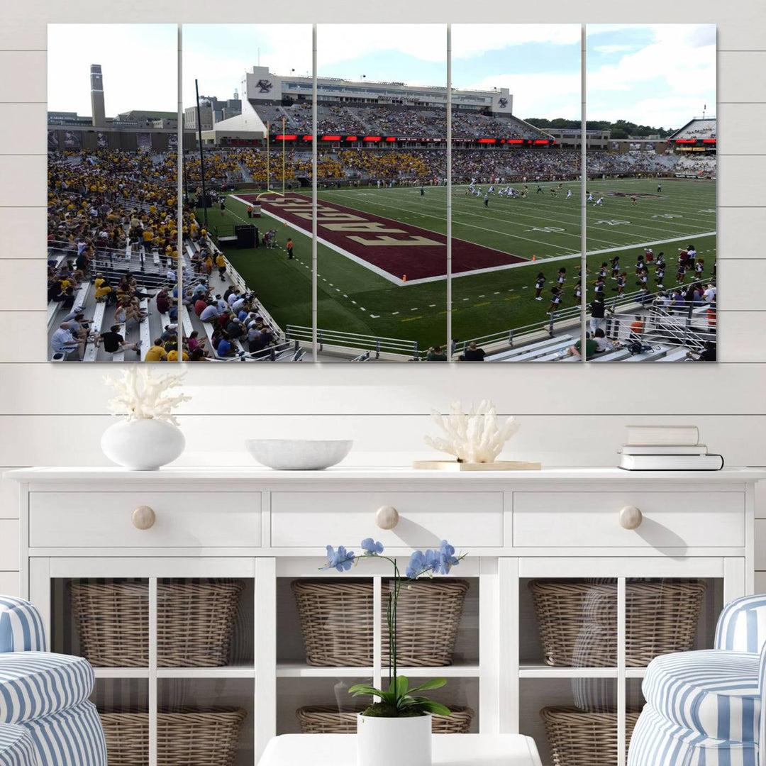 Boston College Eagles Football Team Print - Boston Alumni Stadium Wall Art Canvas Print