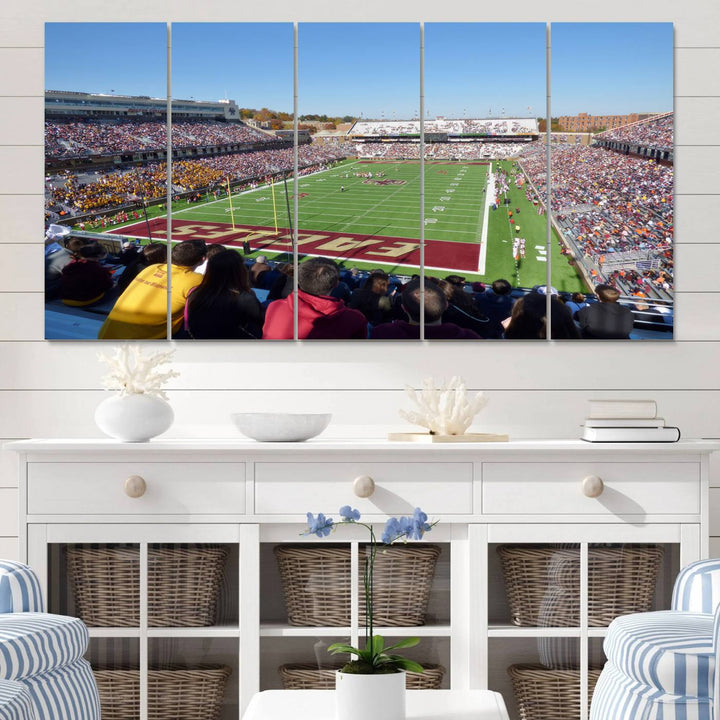 Boston College Eagles Football Team Print - Boston Alumni Stadium Wall Art Canvas Print