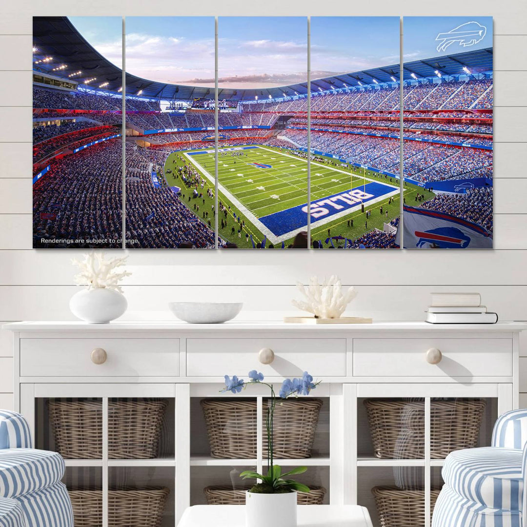 Buffalo Bills Football Team Print - Buffalo Highmark Stadium Wall Art Canvas Print