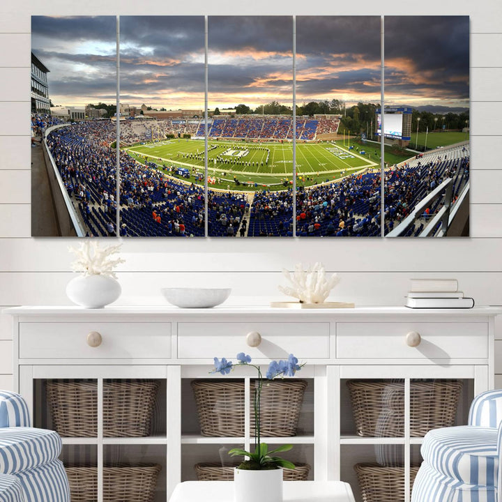 Duke University Blue Devils Football Team Print - Durham Wallace Wade Stadium Wall Art Canvas Print