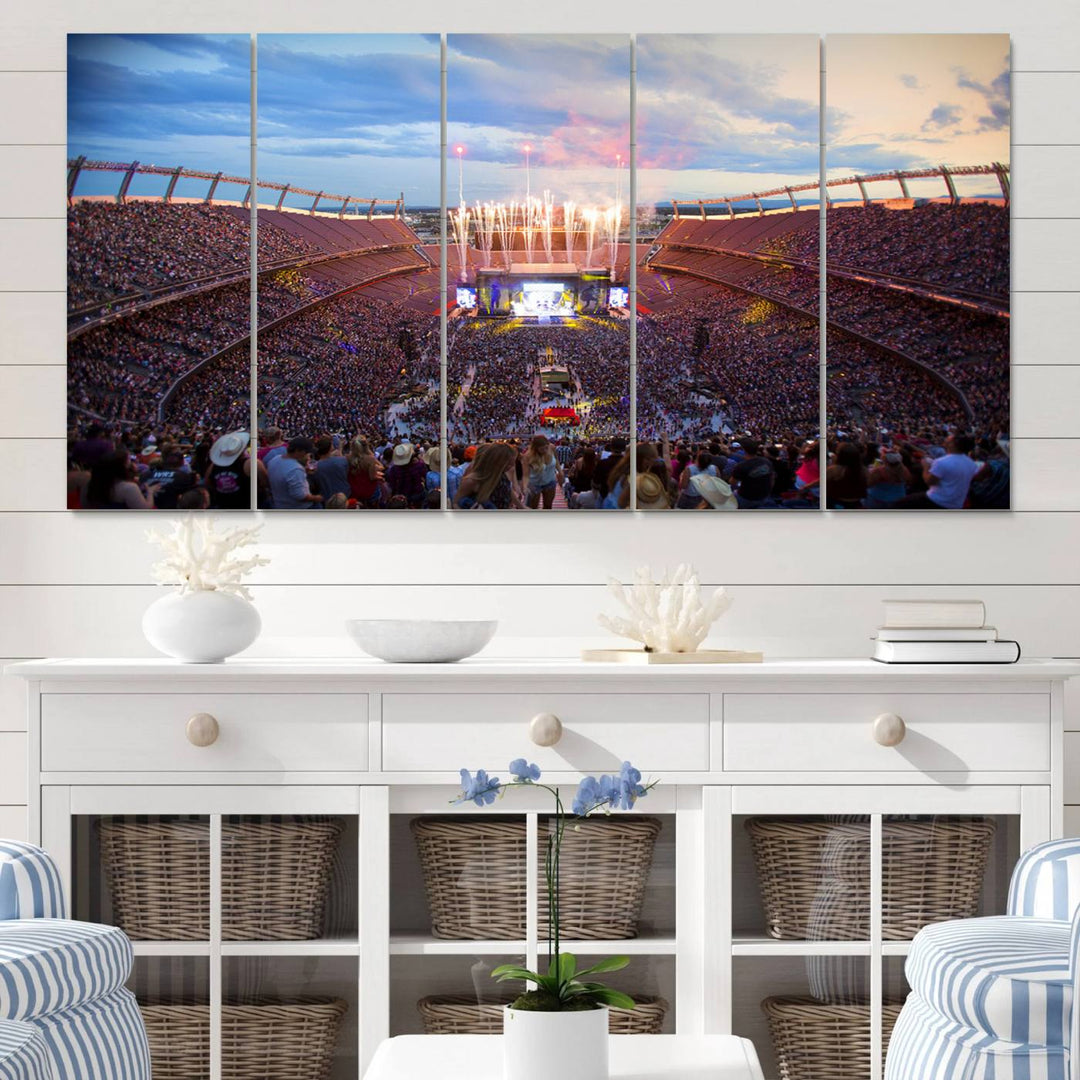 Denver Broncos Football Team Print - Empower Field at Mile High Stadium Wall Art Canvas Print