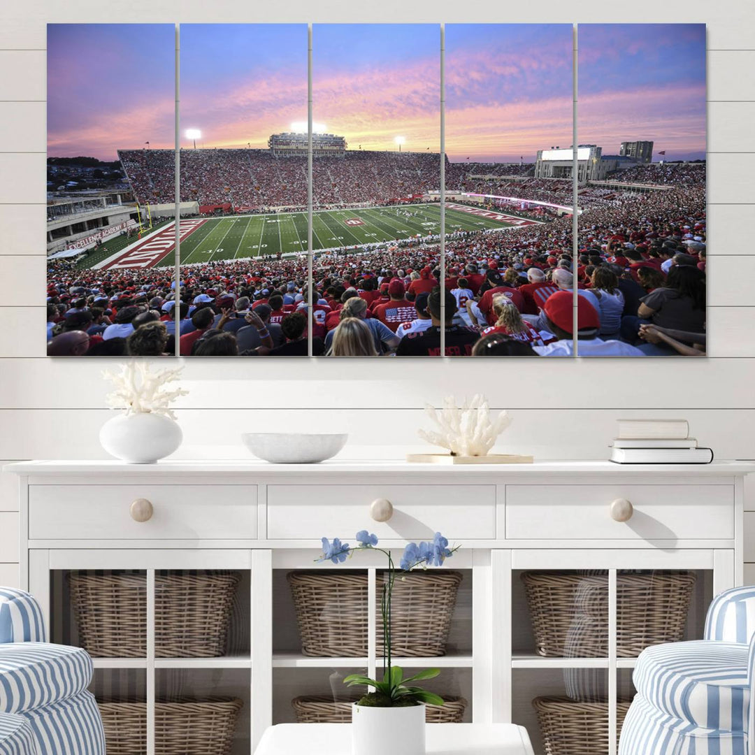 Indiana University Hoosiers Football Team Print - Bloomington Memorial Stadium Wall Art Canvas Print