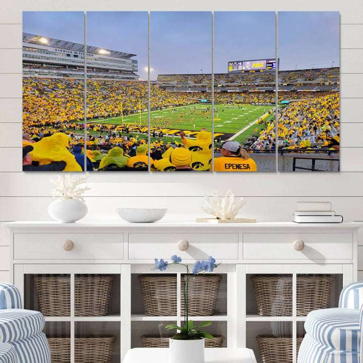 Iowa University Hawkeyes Football Team Print - Iowa City Kinnick Stadium Wall Art Canvas Print