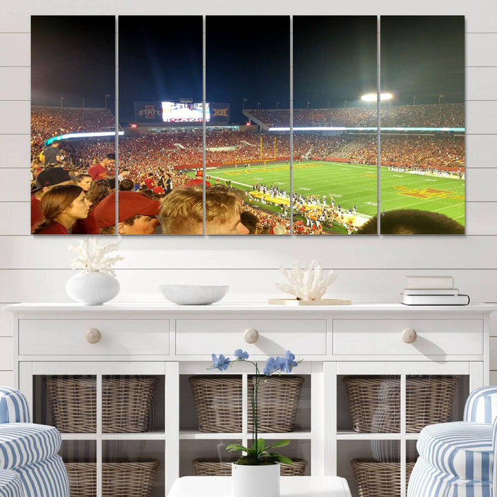 Iowa State University Cyclones Football Team Print - Jack Trice Stadium Ames Wall Art Canvas Print