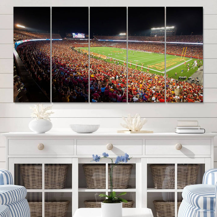 Iowa State University Cyclones Football Team Print - Ames Jack Trice Stadium Wall Art Canvas Print