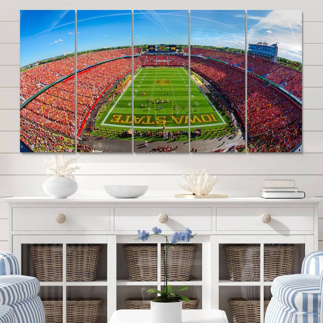 Iowa State University Cyclones Football Team Print - Ames Jack Trice Stadium Wall Art Canvas Print